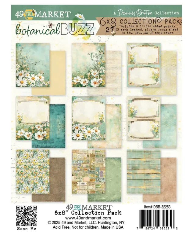 Botanical Buzz 6x8 papers, 27 sheets